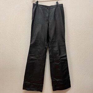 Vintage Michael KORS 100% Genuine Leather Pant Straight Leg Black Size 10